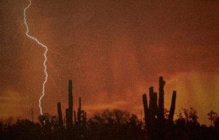 Desert lightning storm