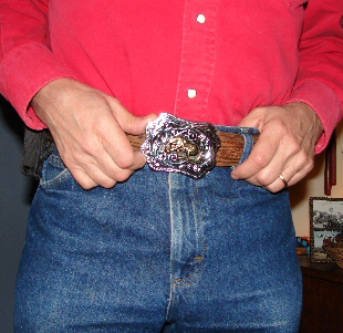 Cowboy Bob wearing Bunny Buckle