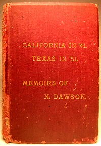 The cover of an original copy of Nicholas Dawson's memoirs