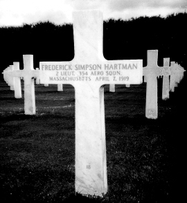 Fred Hartman's grave in France