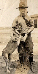 2nd Lt. Fred Hartman and a dog