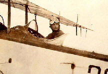 2nd Lt. Fred Hartman in biplane