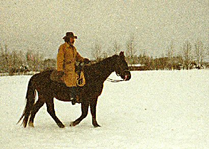 Bob riding in winter