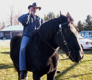 Bob bareback on a Percheron