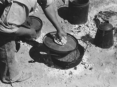 Cattle drive chuck being cooked