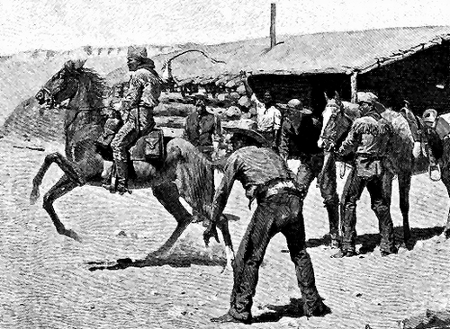 Pony Express rider with mochila