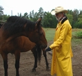 Cowboy Bob wearing a slicker