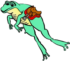 Jumping frog with saddle
