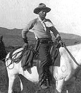 Old-time cowboy with leather cuffs